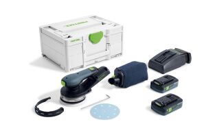 Festool 577737 18V Cordless Eccentric Sander ETSC 2 125 4,0 I-Plug GB 2 x 4.0Ah Batteries