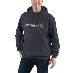 Carhartt Signature Logo Hooded Sweatshirt - Carbon Heather - X-Large