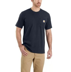 Carhartt K87 Relaxed Fit Heavyweight Short-Sleeve Pocket T-Shirt - Navy - Large