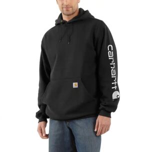 Carhartt Sleeve Logo Loose Fit Midweight Hooded Sweatshirt - Black - Medium